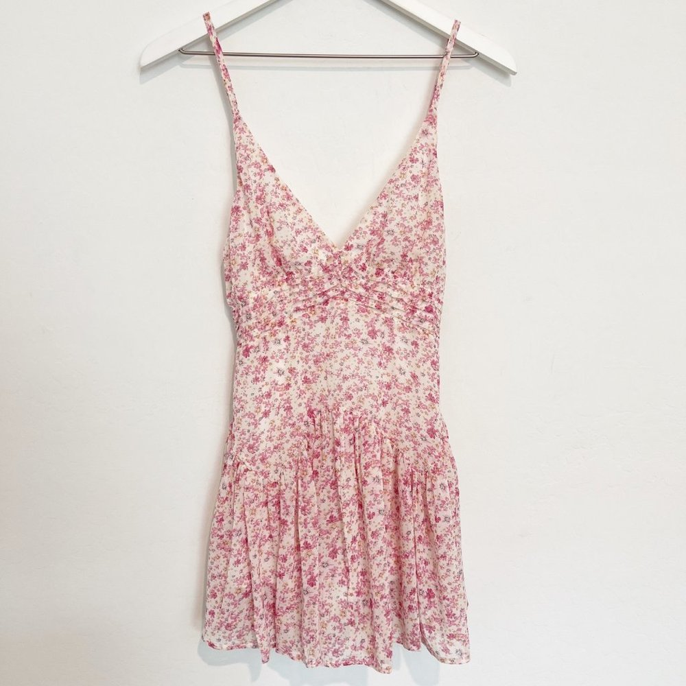 RUBY SEES ditzy floral adjustable strap summer romper playsuit dress pink size 2